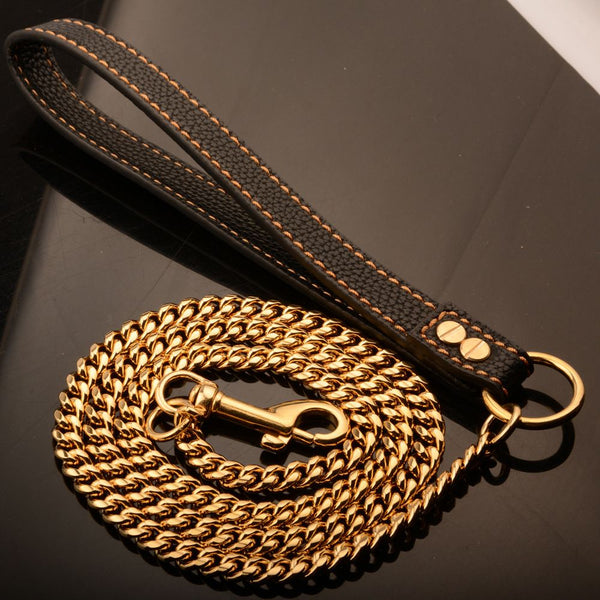 Cuban Link Gold Chain Dog Bold Leash