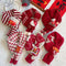 Festive Red and White Knitted Pet Scarf