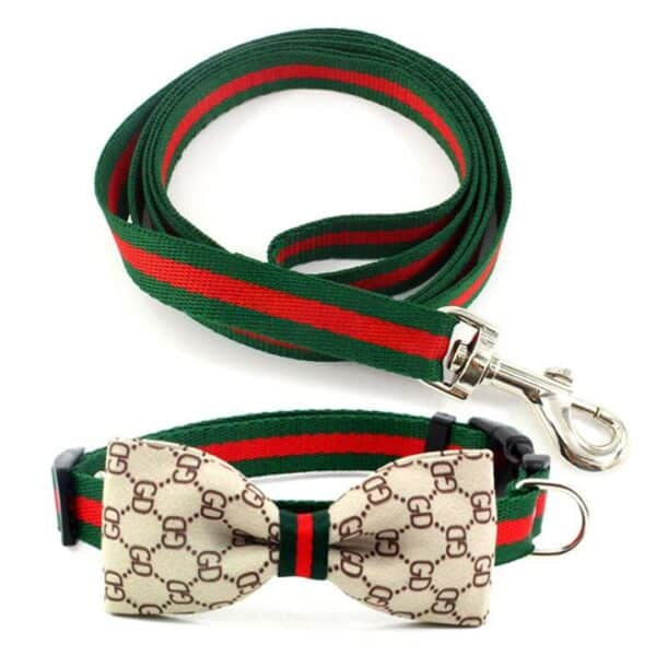 GG Bow Tie Collar Leash Redux Set