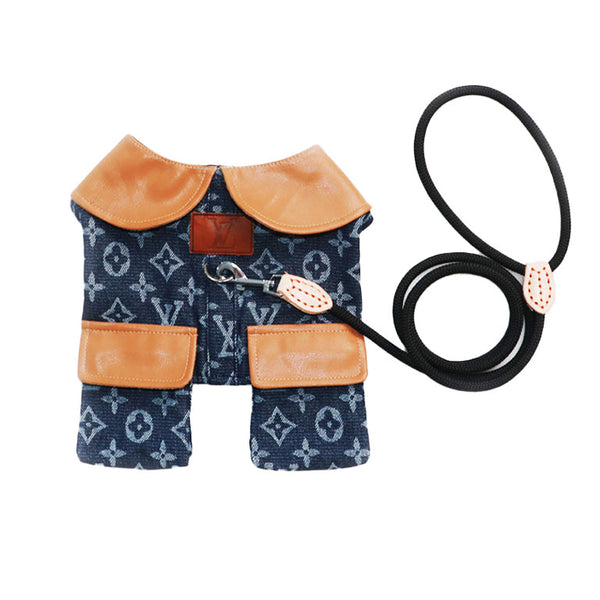 Classy Dog Coat With Layered Harness
