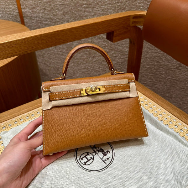 Kelly Mini II Gold Luxury Bag
