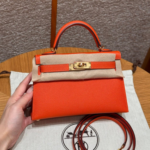 Kelly Mini II Feu Luxury Bag