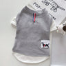 Thom Browne Grey and White Dog Patch Tee