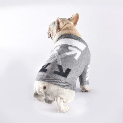 Pup White Monochrome Doggo Bold Sweater