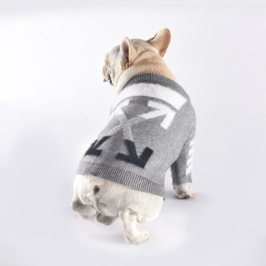 Pup White Monochrome Doggo Bold Sweater
