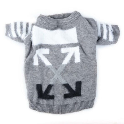 Pup White Monochrome Doggo Bold Sweater