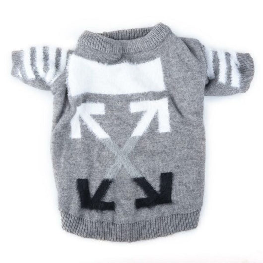 Pup White Monochrome Doggo Bold Sweater