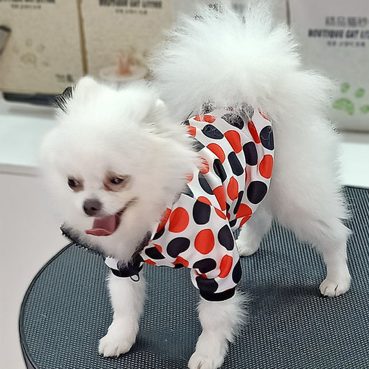 Doggo Red Black Dot Fire Coat