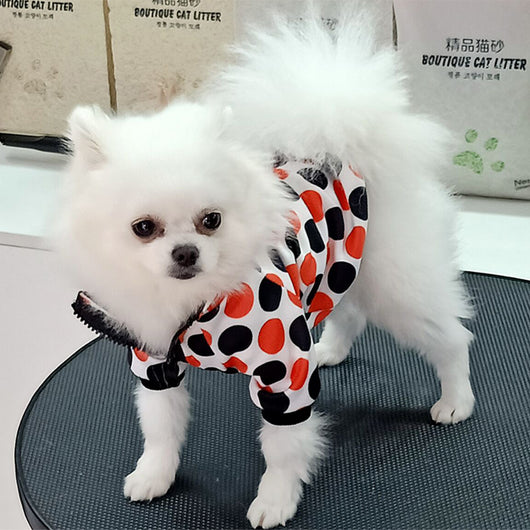 Doggo Red Black Dot Fire Coat