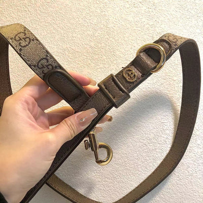 Luxury Leather Poochi Harness, Collar & Lead