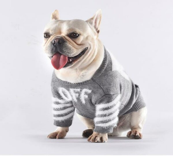Pup White Monochrome Doggo Bold Sweater