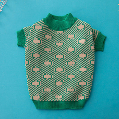 GG Soft Green Stripe Doggo Fire Sweater