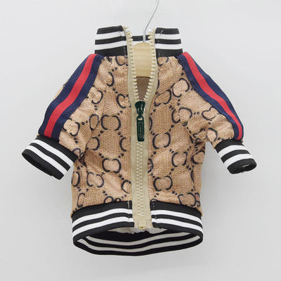 GG Brown Zip Up Bomber Sleek Jacket