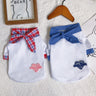 White Pet with Plaid and Sleeve Ends Tee