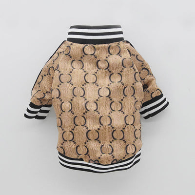 GG Brown Zip Up Bomber Sleek Jacket