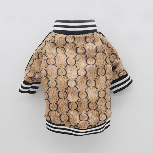 GG Brown Zip Up Bomber Sleek Jacket