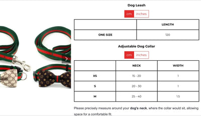 GG Bow Tie Collar Leash Redux Set