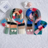 Colorful Knit Bear Detail Scarf