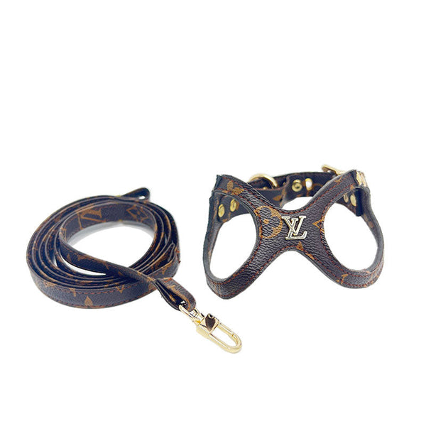 Chowchow High Quality Leather Harness & Leash Prime Set