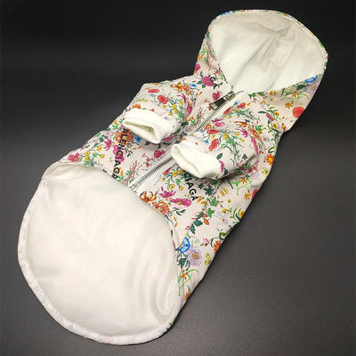 Veste en fourrure florale pour chien Pawlenciaga