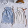 Blue and White Embroidered Floral Pet Dress