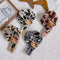 Leopard Print Plush Cat Face Knitted Scarf