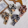 Leopard Print Plush Cat Face Knitted Scarf