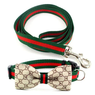 GG Bow Tie Collar Leash Redux Set