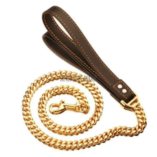 Cuban Link Gold Chain Dog Bold Leash