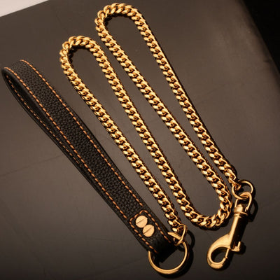 Cuban Link Gold Chain Dog Bold Leash