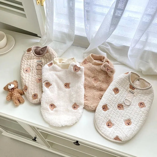 Bear Printed Fleece Soft Dog Cat Dope Sweater