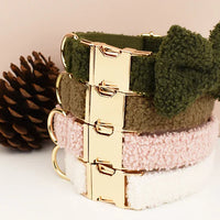 Teddy Bow Collar And Leash Vintage Set