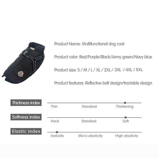 Moncler Designer Dog Harness Coat Bundle