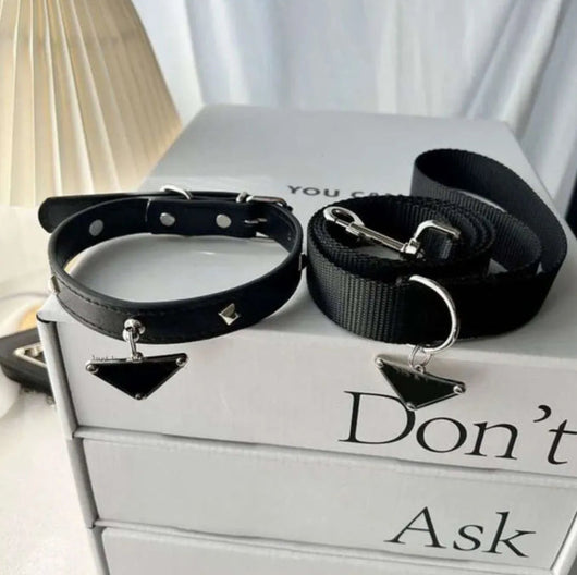Luxury Black Collar & Leash Supreme Set