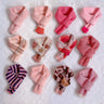 Knitted pink and patterned pet Scarf