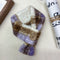 Plaid Button Detail Fluffy Scarf