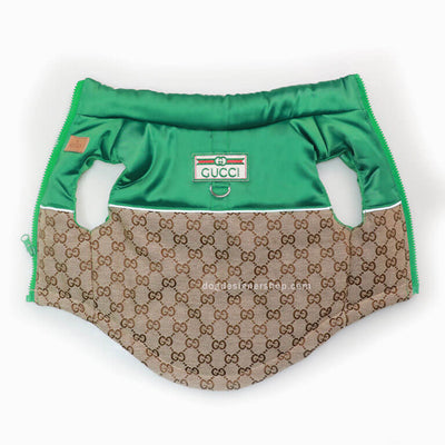 Designer Dog Coats With Golden Leash