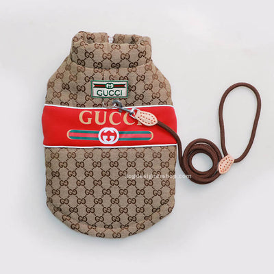 Designer Dog Coats With Golden Leash