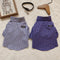 Miu Miu Blue Plaid Pet Tee
