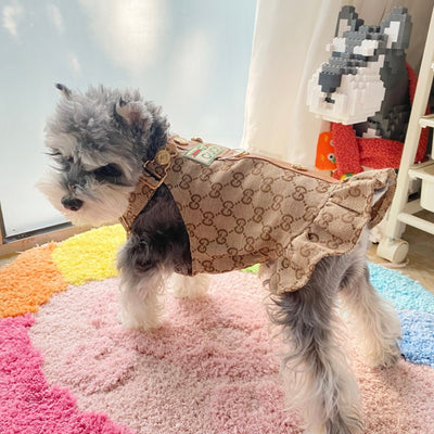 Designer Khaki Small Dog Harness Lit Dress