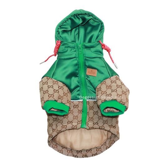 Khaki Pet Clothing Puffer Offbeat Coat