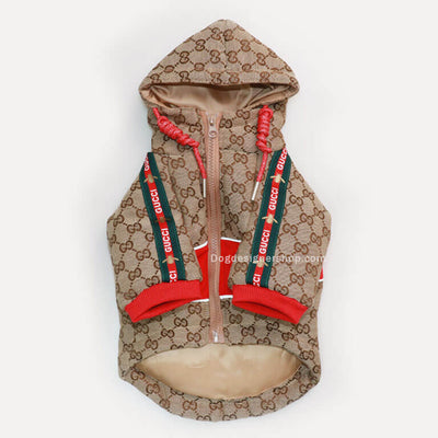 Khaki Pet Clothing Puffer Offbeat Coat