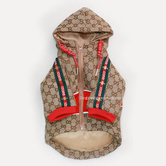 Khaki Pet Clothing Puffer Offbeat Coat