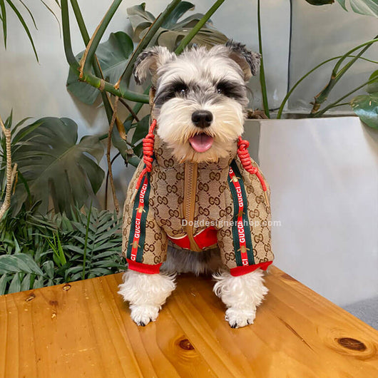 Khaki Pet Clothing Puffer Offbeat Coat