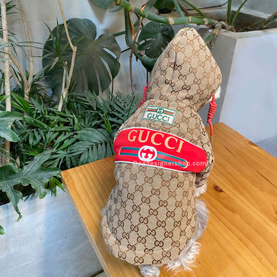 Khaki Pet Clothing Puffer Offbeat Coat