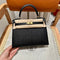 Kelly 25 Black Epsom Sellier From France Luxury Bag