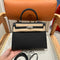 Kelly 25 Black Epsom Sellier From France Luxury Bag