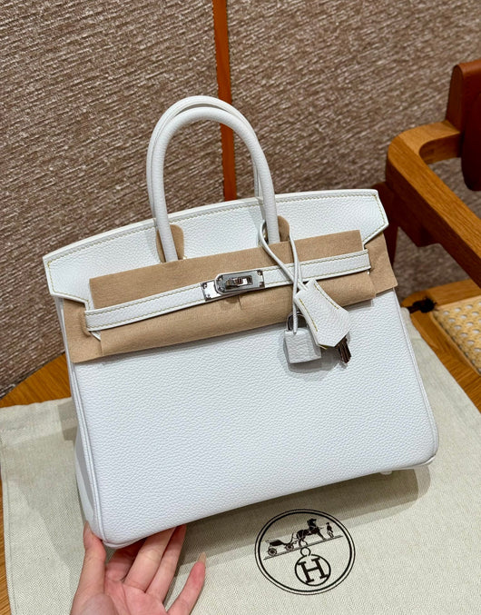 Birkin 25 Blanc Lime Luxury Bag