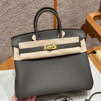 Birkin 25 Gris Etain Luxury Bag