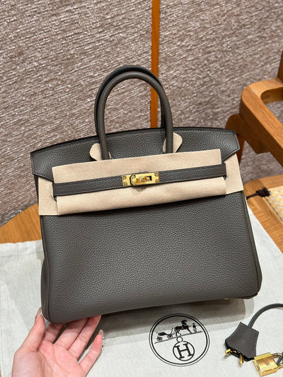 Birkin 25 Gris Etain Luxury Bag